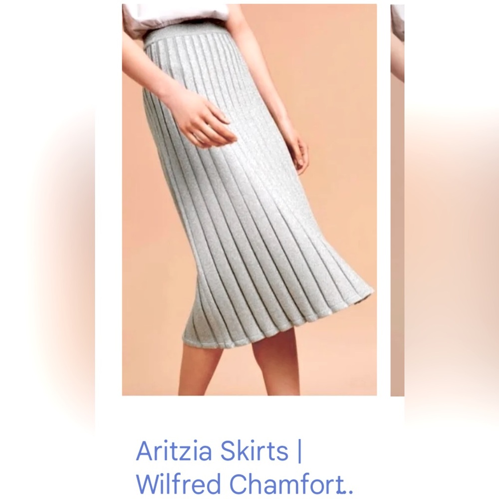 Wilfred Chamfort Light Gray Pleated Skirt ashen (Size M )